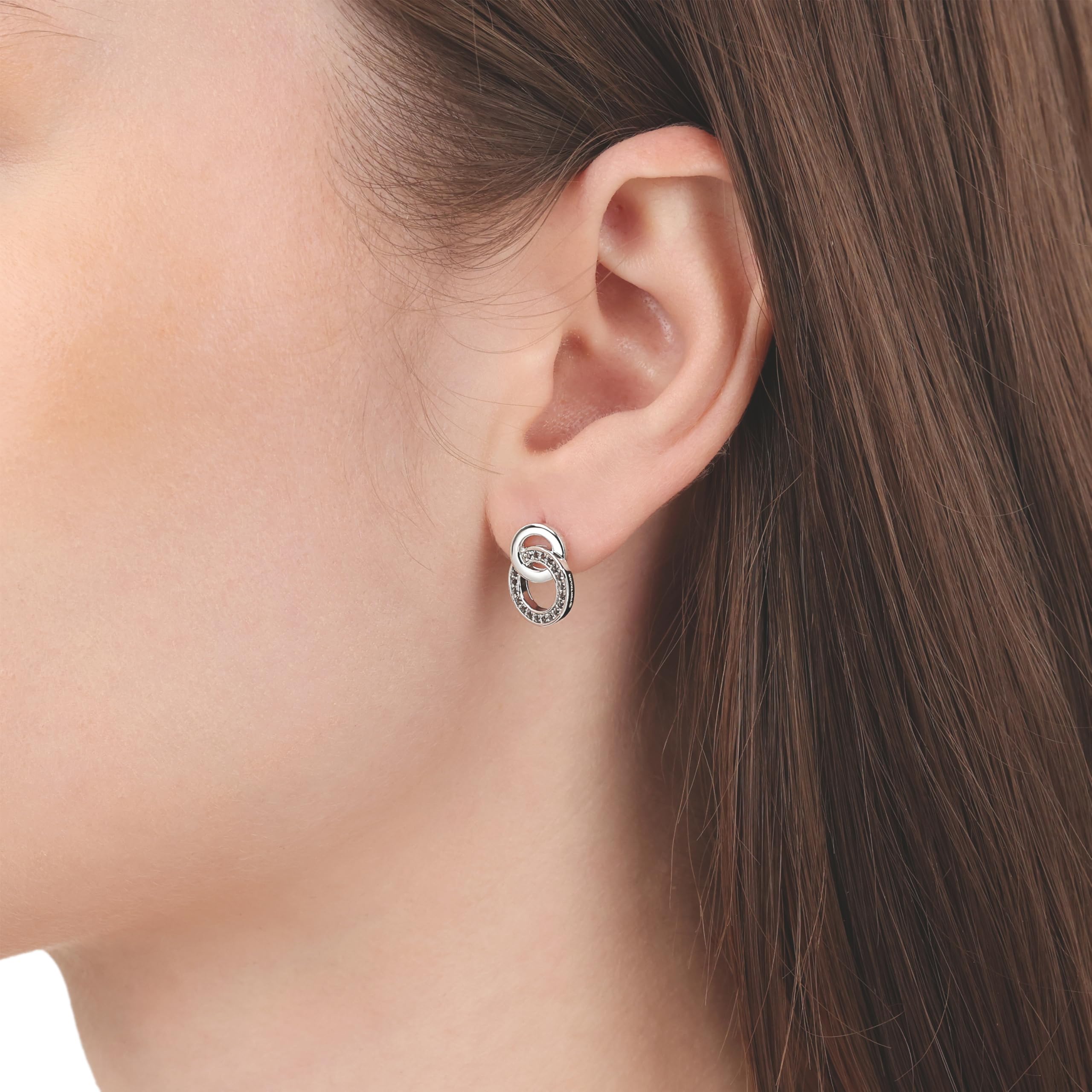 Tom Tailor Ohrstecker für Damen, Sterling Silber 925, mit Zirkonia, 13 mm, silber, Geschenkidee, Ohrschmuck, Damenschmuck, 2100574