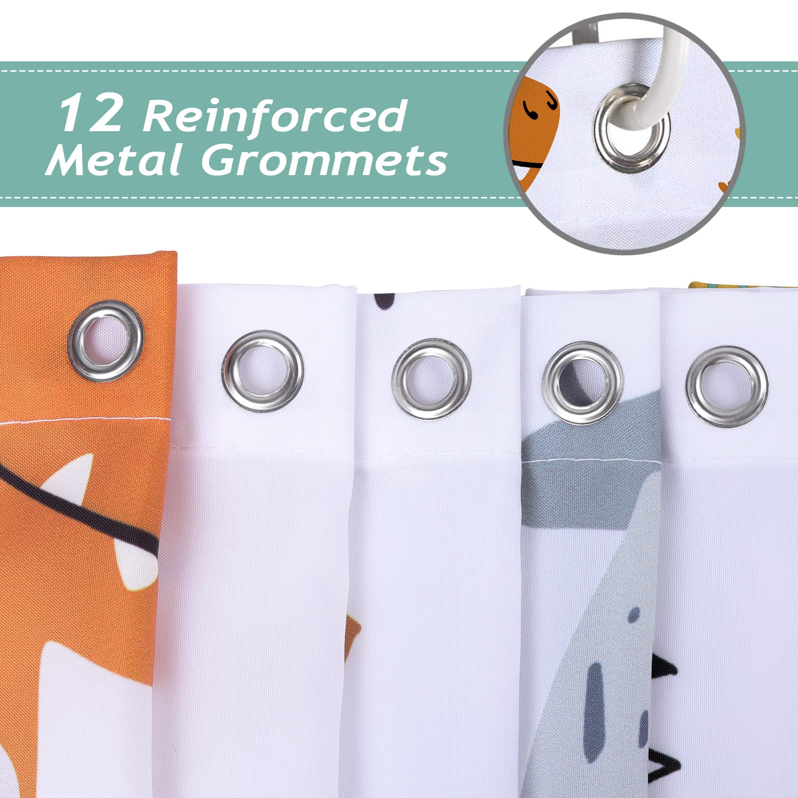 Tenda Doccia Dinosauro Bonhause - 180x180 Cm In Poliestere Impermeabile | Con 12 Ganci Per Vasca - Foto 9