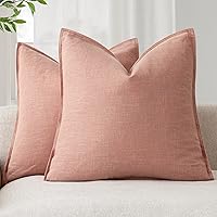 Vista 32 de Foindtower - Paquete de 2 fundas de cojín decorativas de lino unicolor, funda de cojín de acento suave, estilo bohemio, rústico y neutral