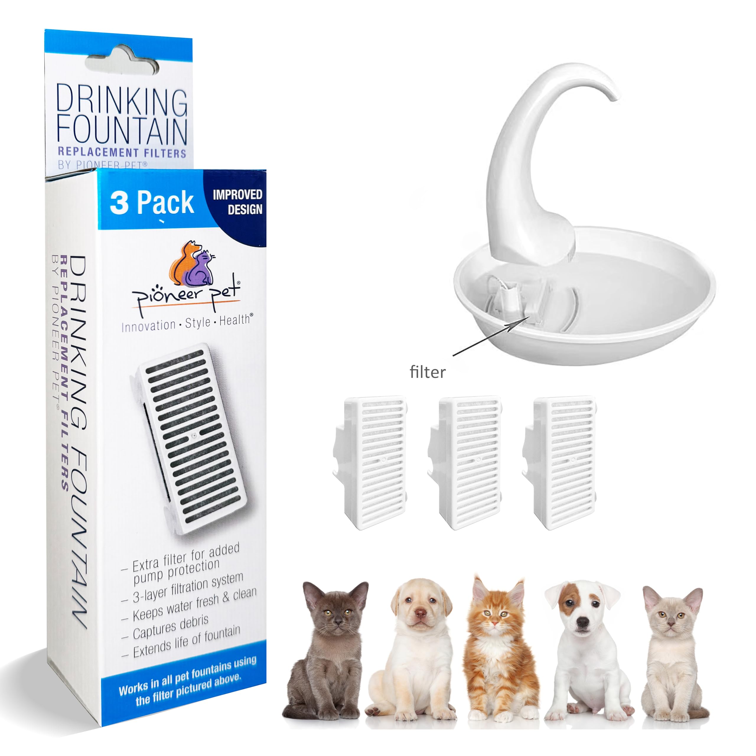 Pioneer Pet Replacement Filters For Ceramic And Stainless Steel