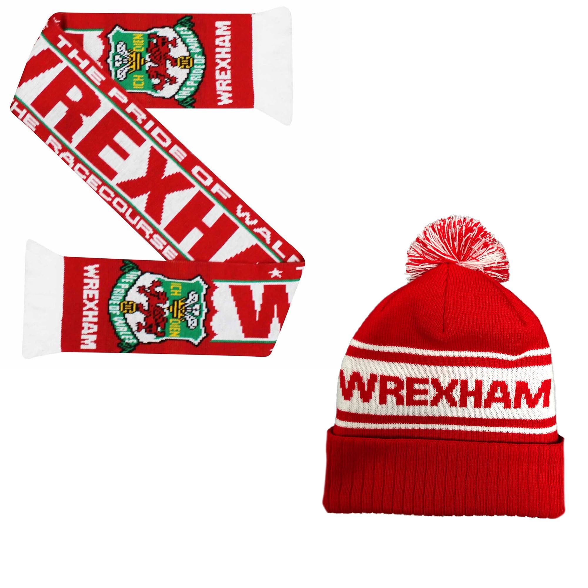 Beyond Happy Unisex Hat & Scarf Set Wrexham Hat And Scarf Set - Stylish Winter Set For Wrexham Supporters – Ryan Reynold's Wrexham Fans