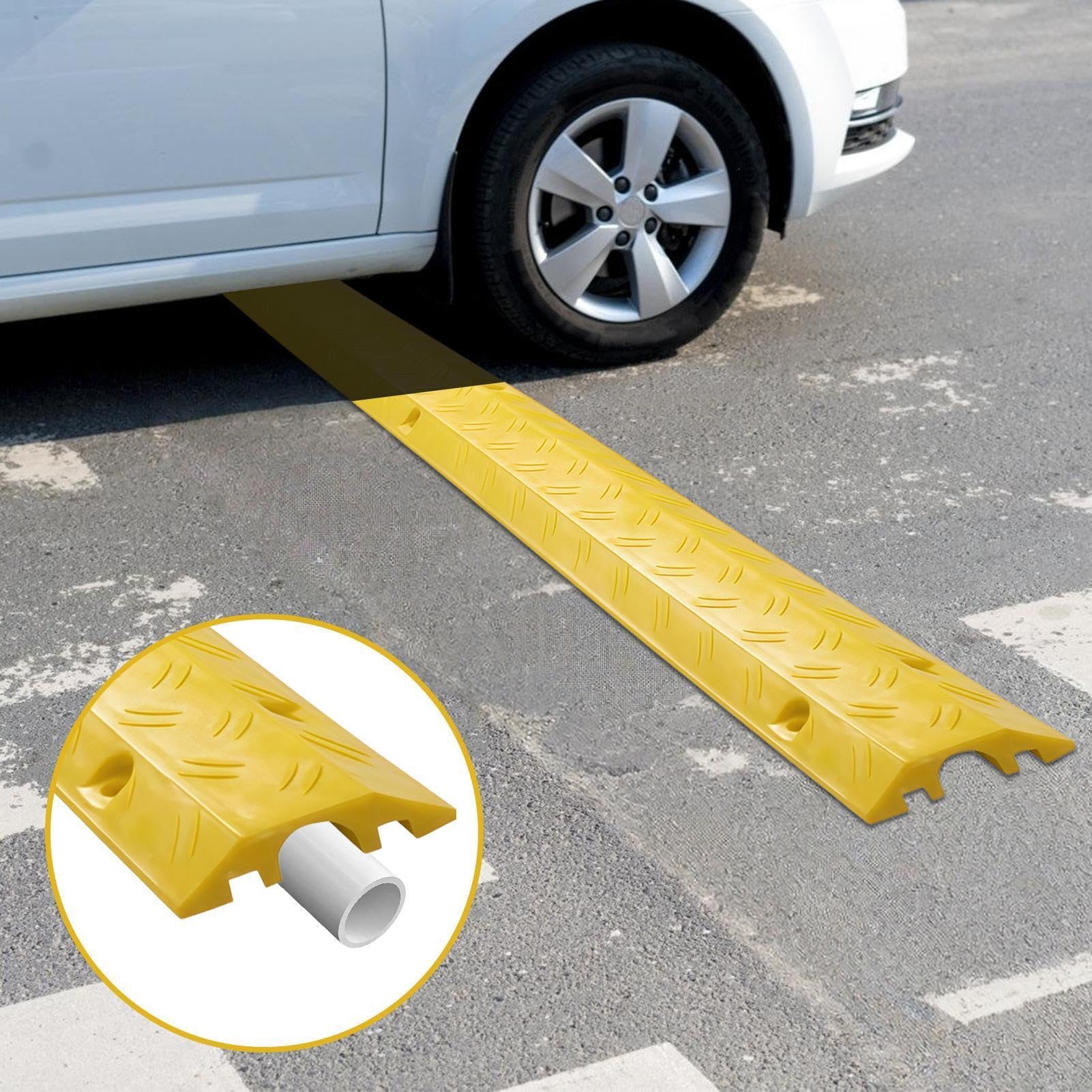 Rampas de Protección para Cables Protector De Suelo Para Cable De Extensión | Cubierta para Líneas de Energía de Exterior para Acera Garaje Jardín Carretera Pasillo