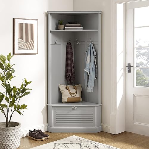 Miniatura 7 de Crosley Furniture Ellison - Árbol esquinero para pasillo, color gris