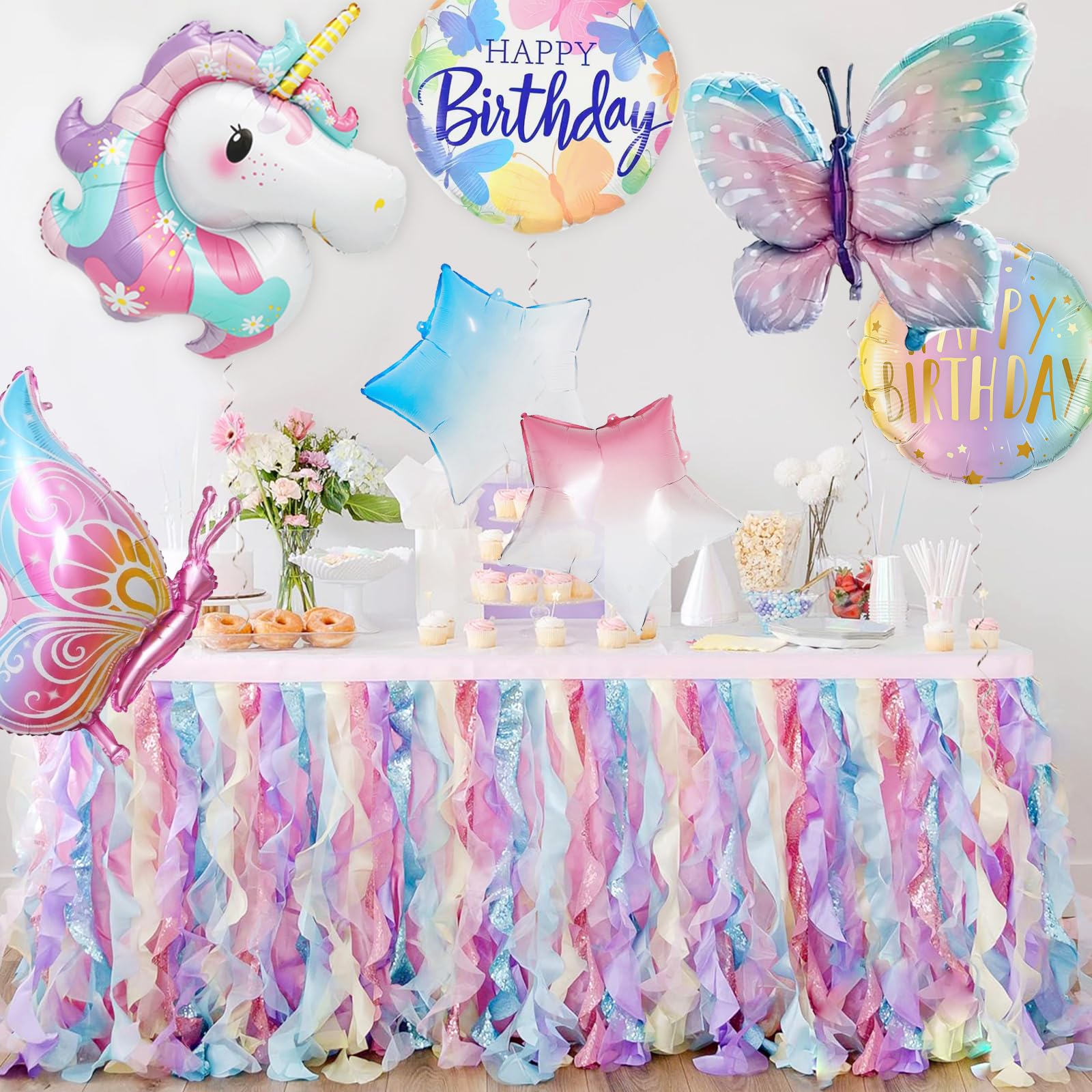 Einhorn Geburtstagsdeko Geschirr-Set Für 16 Gäste - 80 Teile Partyzubehör