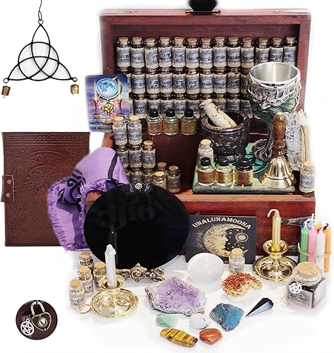 Kit de brujería | 116 suministros y herramientas Wiccan, suministros de altar, kit de iniciación de bruja, kit de inicio de altar, kit de bruja, disponible en Yaxa Costa Rica