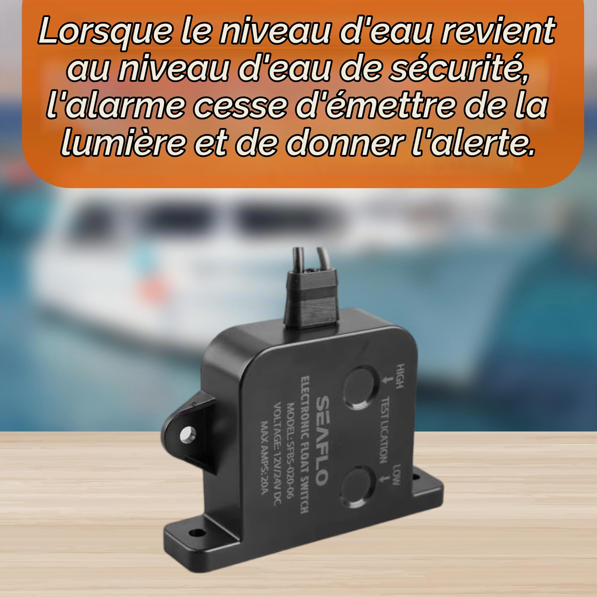 SEAFLO Système d'alarme de cale de niveau d'eau élevé 12V