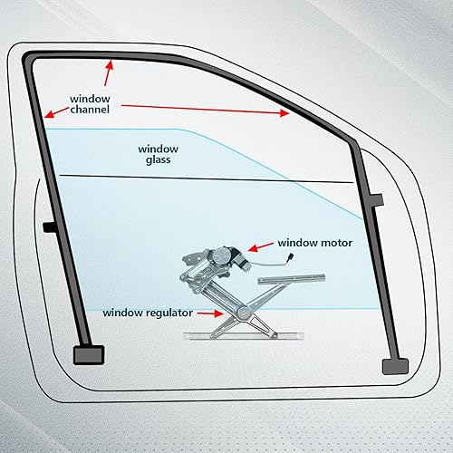 Miniatura 6 de Elevalunas eléctrico trasero izquierdo lado del conductor con motor para Dodge 2002-2008 para Dodge para Ram 1500 Truck Quad Cab 2003-2009 para