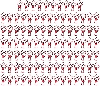 Clipes de papel para pasta de papel com 100 unidades. Clipes de papel pequenos para pasta de metal em forma de estrela, clipes de papel pequenos para pasta de papel oco em forma de estrela(Vermelho)
