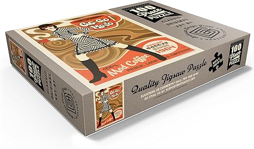 Miniatura 3 de MyPuzzle Go-Go Mojo Coffee, póster vintage, rompecabezas prémium de 100 piezas para adultos