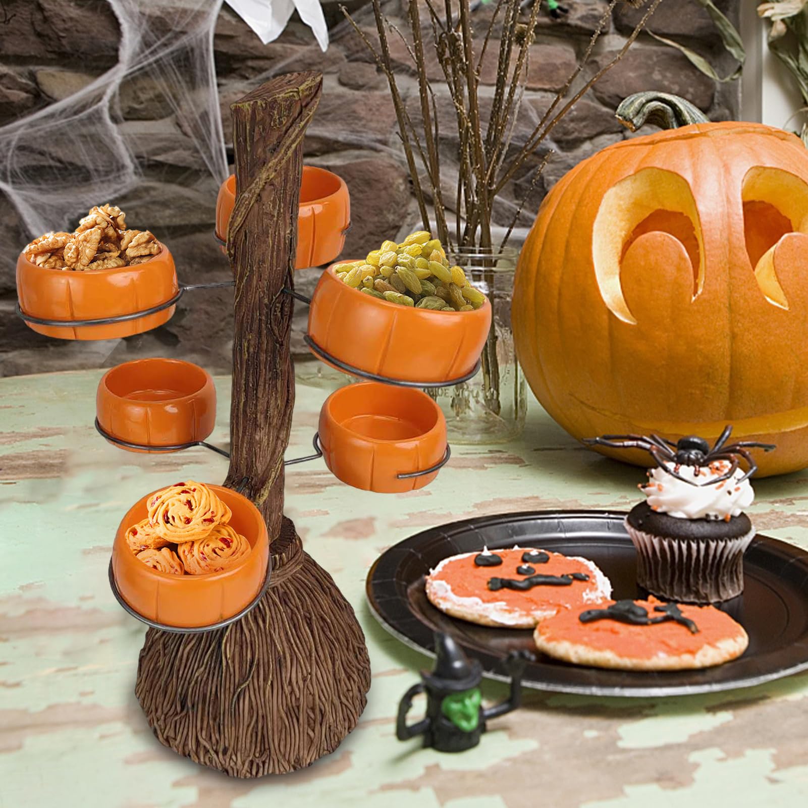 Bol de bonbons d'Halloween | Supports de bols à collation à la citrouille | Plat à friandises pour servir des collations Salade Dessert Fournitures de fête d'Halloween Décoration de la maison