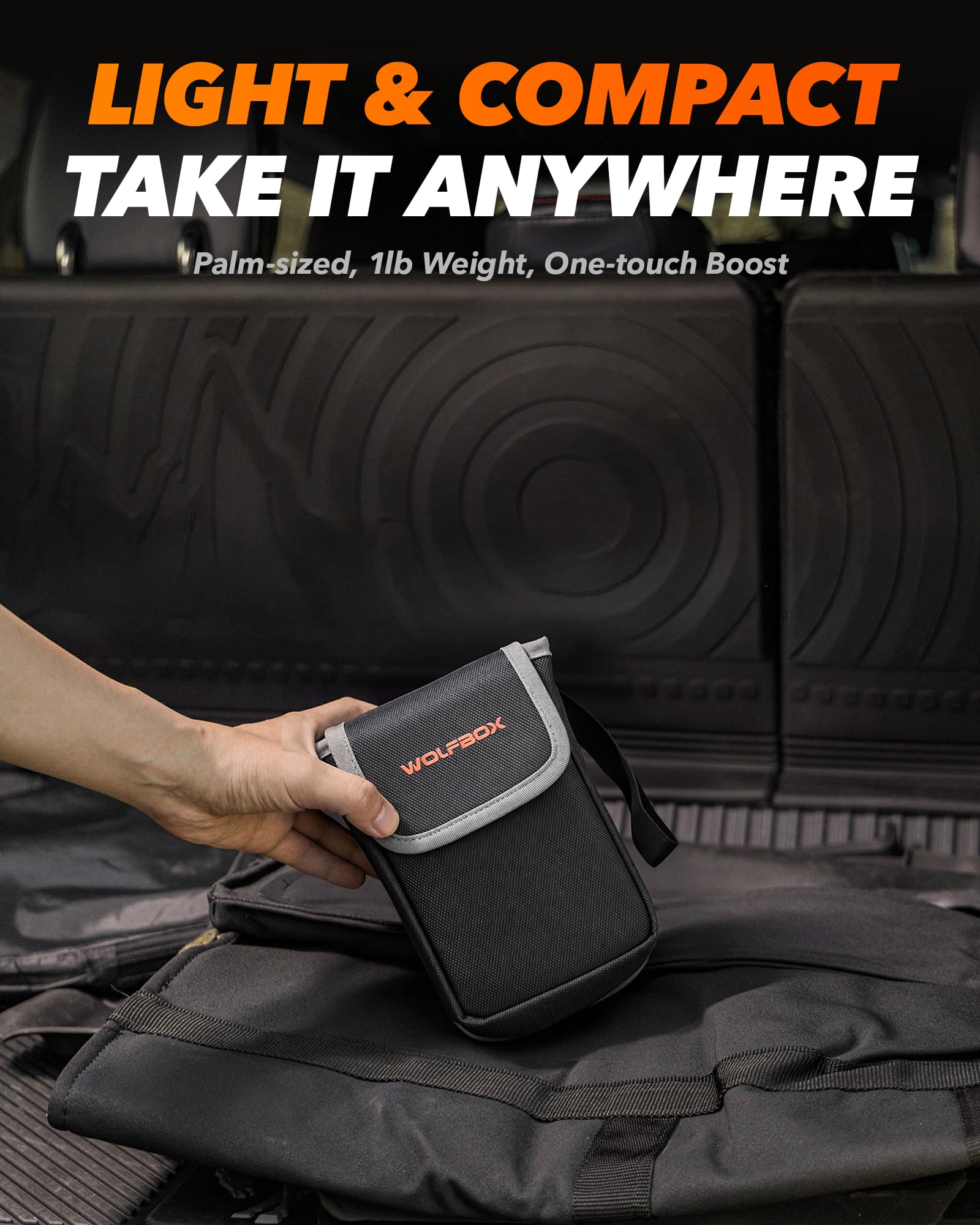 WOLFBOX 2000A Jump Starter, 12000mAh Battery Jumper Starter Portable with LED Display, 12V Car Battery Jump Starter Pack (7L Gas 6L Diesel Engine) with Booster, LED Light, Jumper Cables (NO Adapter)