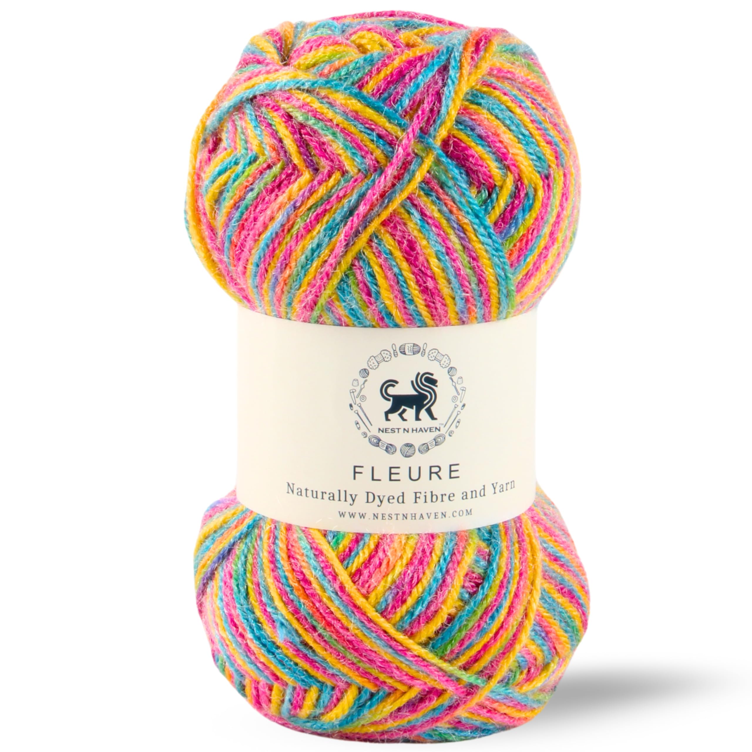 Nestnhaven Acrowools Fleure Hand Knitting and Crochet Yarn. Pack of 1 Ball - 100gms. Shade no - NNHF (Multicolour 27)