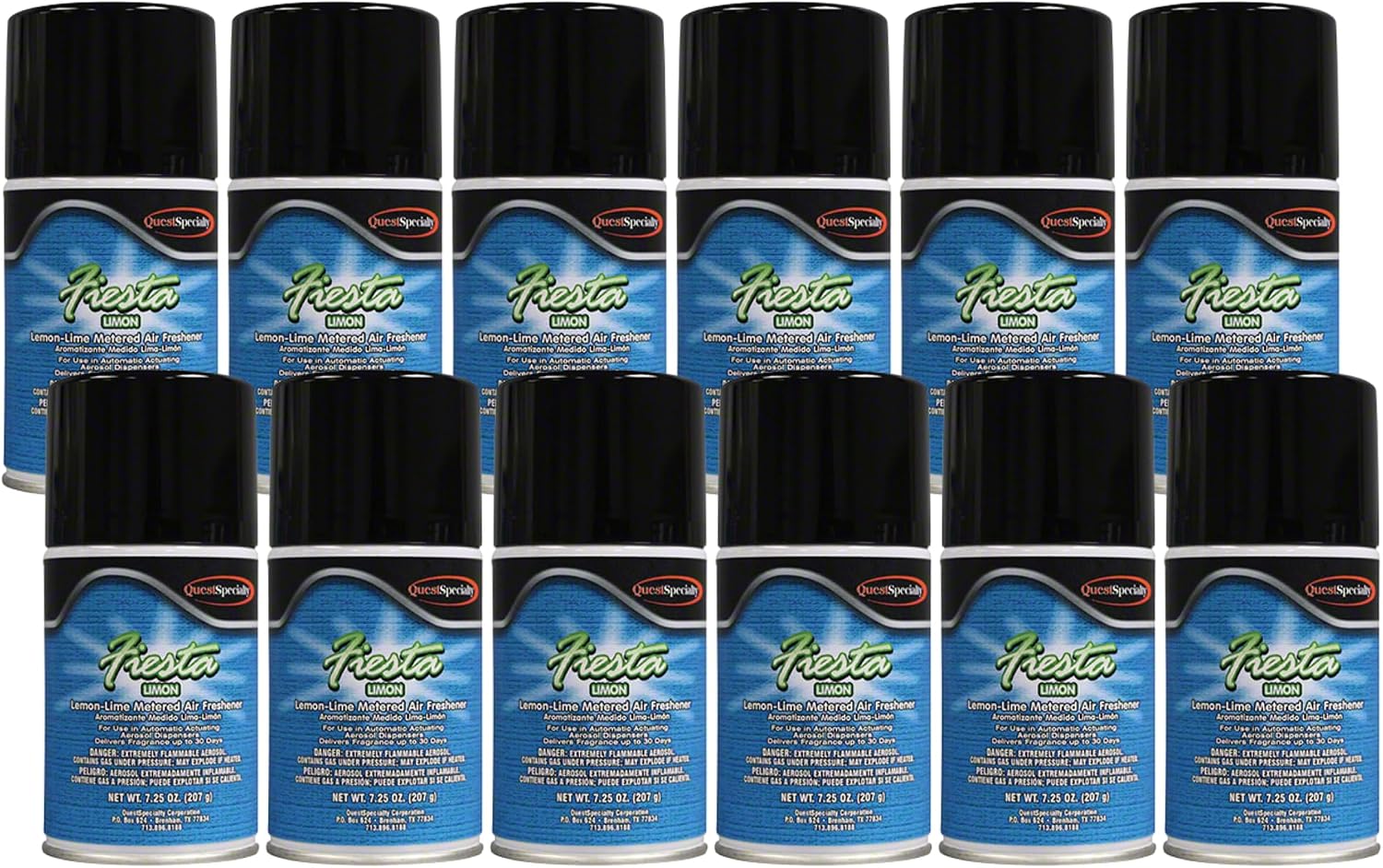 Quest 3890 LIMON Metered Air Freshener - Lemon-Lime (Case of 12) Works in all metered dispenser