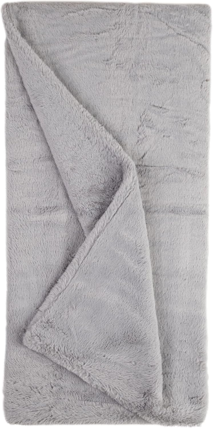 Sherry Kline Faux Fur Reversible Large Throw Blanket, Cozy, Fuzzy Super Soft Throw Blanket for Sofa, Chair, Couch and Bed, Versatile & Stylish Addition to Your Home Decor (45x72, Black)