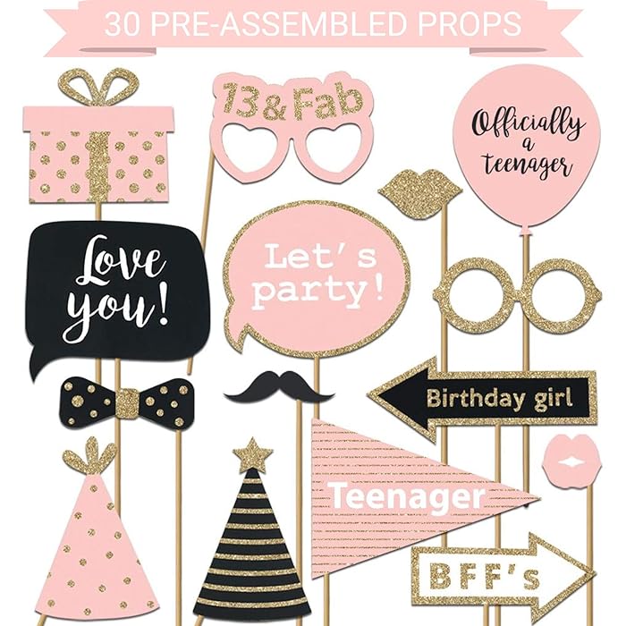 Buy 13th Birthday Photo Booth Props | FULLY ASSEMBLED | 13th Birthday ...