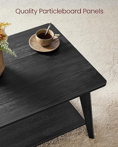 Miniatura 6 de VASAGLE MAEZO Collection - Mesa auxiliar, mesa central de 2 niveles con almacenamiento, patas cónicas, transiciones curvas, 21.7 x 39.4 x 17.7