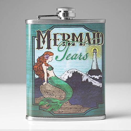 Miniatura 12 de American Art Decor Frasco de licor de 8 onzas – Petaca de acero inoxidable a prueba de fugas para whisky, vodka y tequila – Divertidos frascos