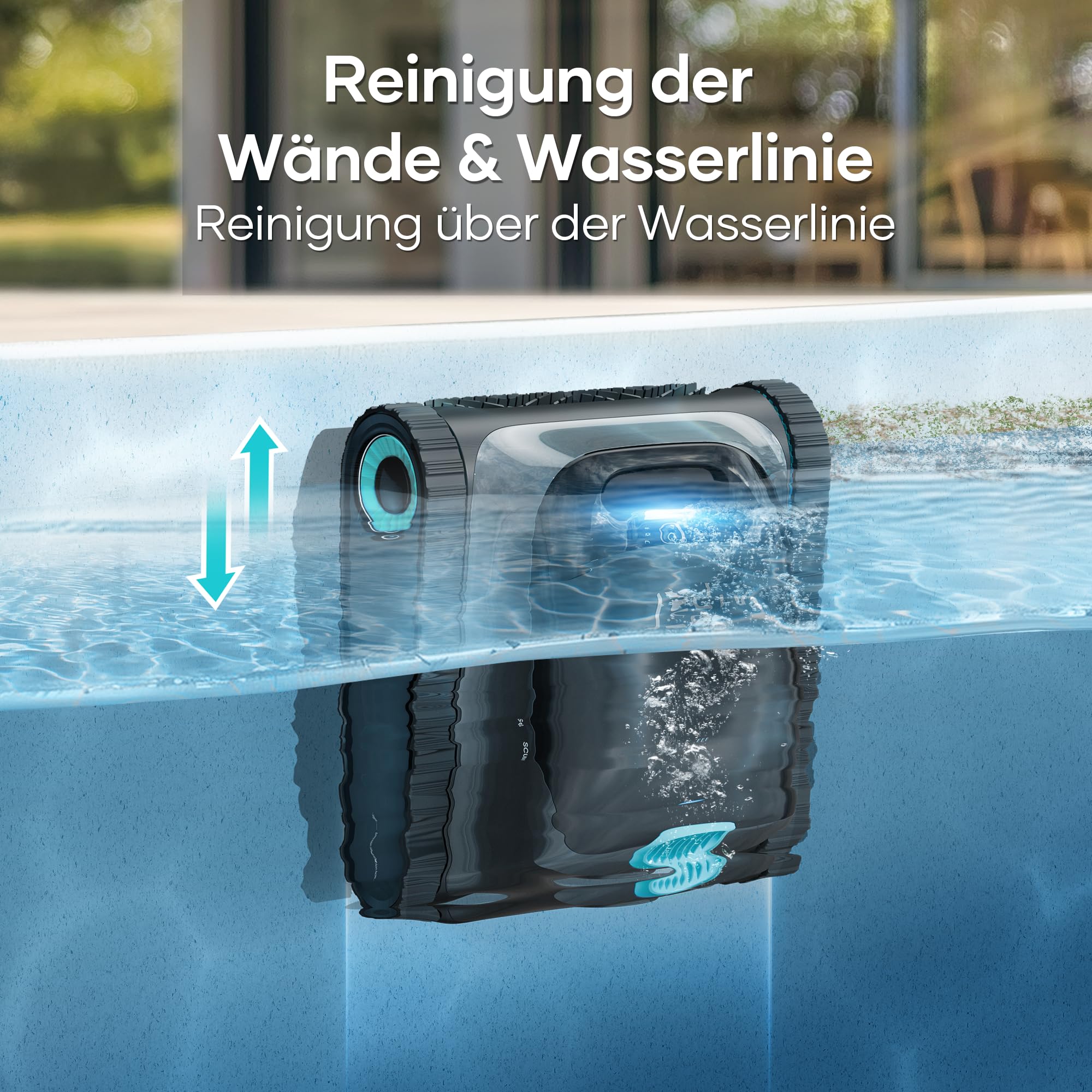 AIPER Scuba S1 Poolroboter Boden & Wand, Wasserlinie, 3μm Ultrafeiner Filter, 180 Min Akkulaufzeit, 15900LPH Poolsauger mit APP für Eingelassene Pools (Generalüberholt)