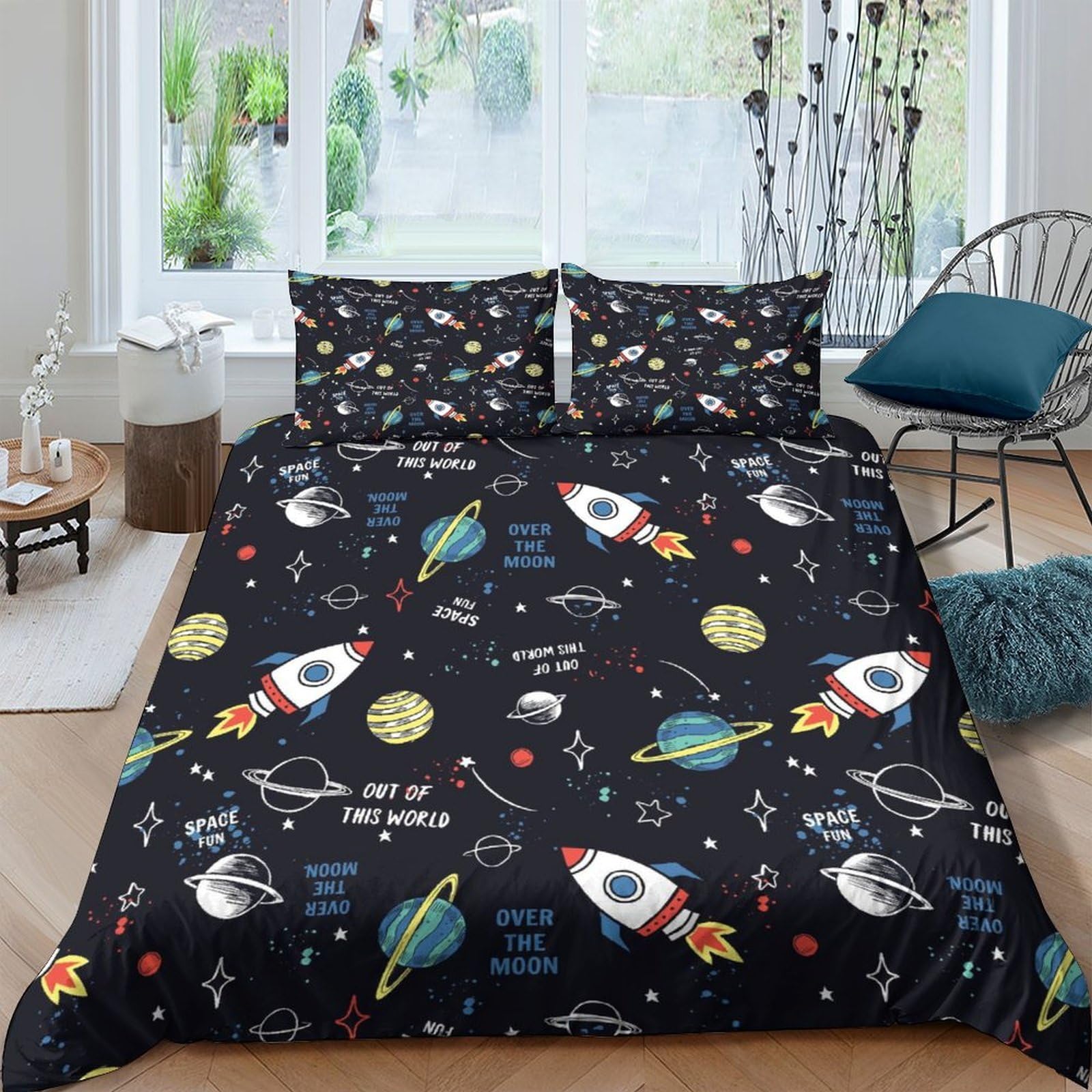 Ctjqhvkz Style-2 3D Printed Fitted Sheet Microfiber Galaxy Starry Sky Bed Cover For Bedroom And Dorm Room Protection With Non-Slip Edges Single（135X200cm）