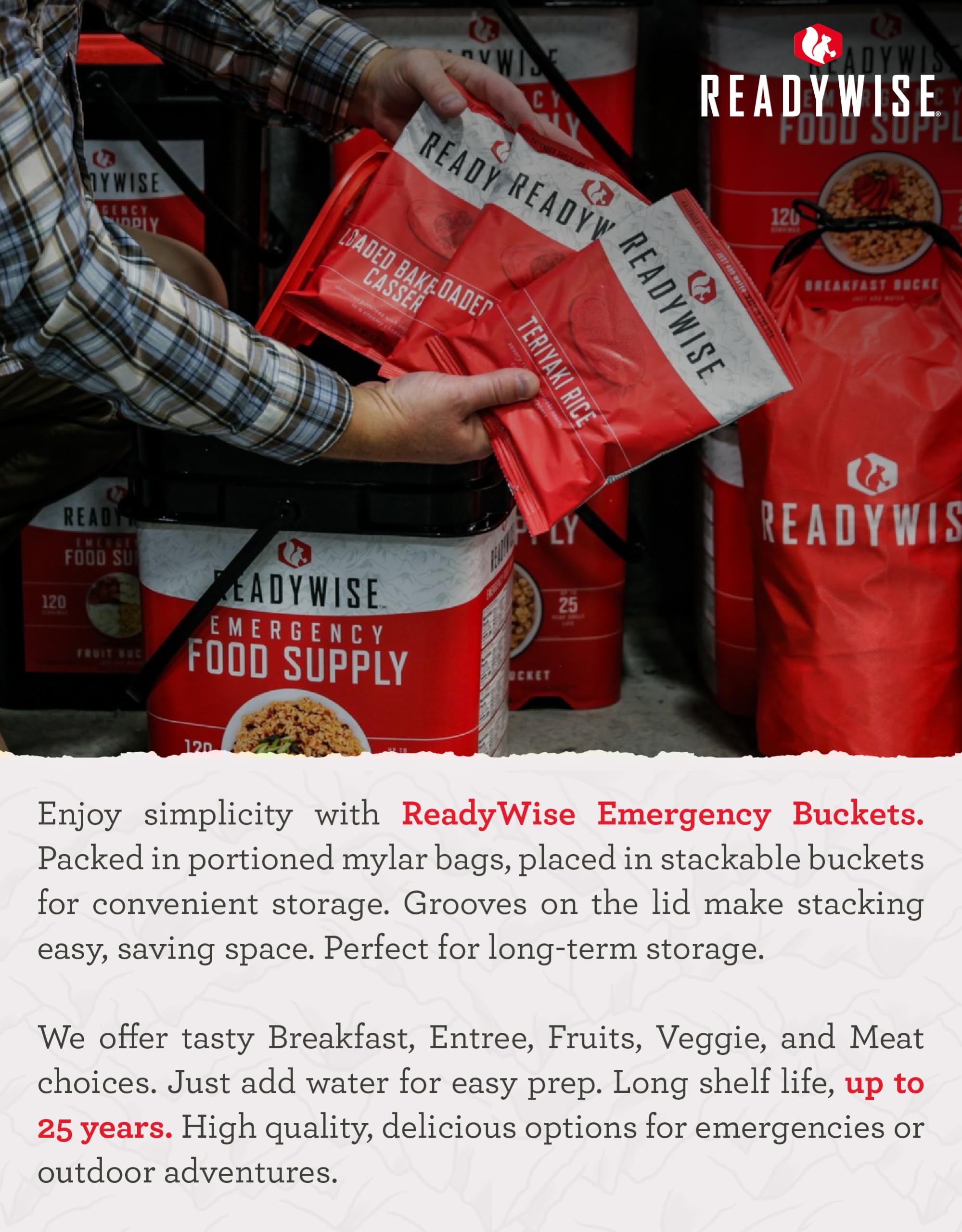 READYWISE Powdered Eggs Bucket, 144 Servings, Emergency, MRE Food Supply