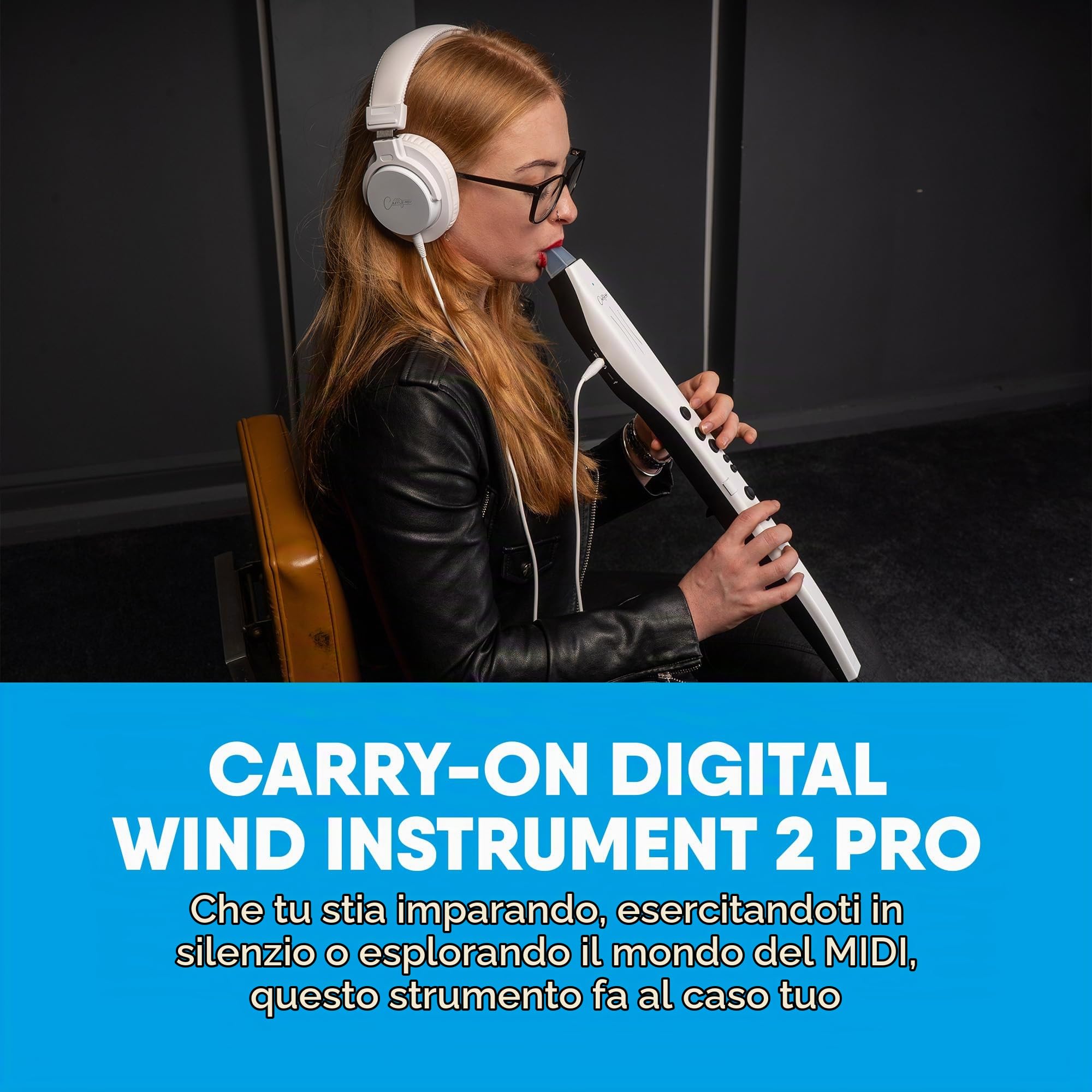 Carry-on Digital Wind Instrument Pro - 65 voci, batteria ricaricabile USB integrata, uscita cuffie per esercitazioni silenziose, registratore digitale Midi Over Bluetooth