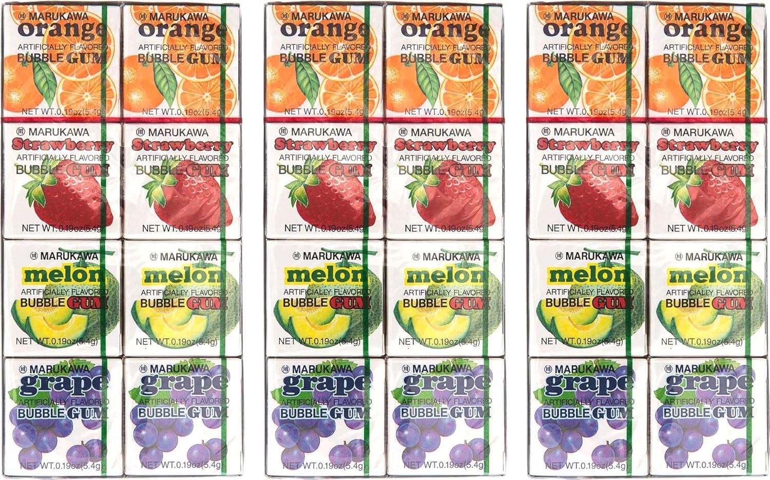 Marukawa 8 Pack Bubble Gum 1.52oz (3 Pack)