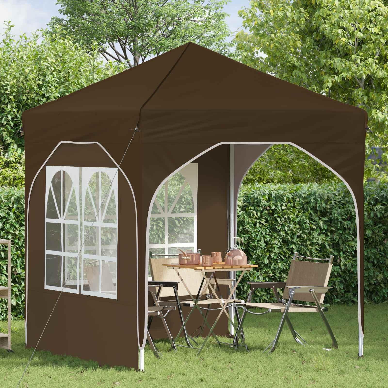 Tienda de campaña para jardín al aire libre, tienda de fiesta emergente, 192 x 192 x 245 cm, color gris