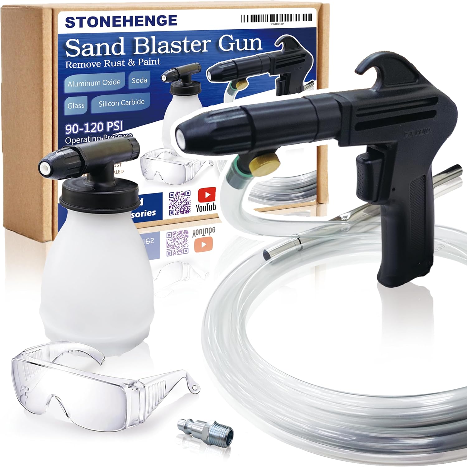 Rust Remover Gun - Power Sand Blaster for Air Compressor - Versatile Cleaning Kit for Home and Workshop