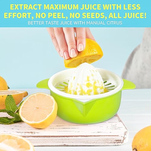 Miniatura 2 de Exprimidor de cítricos, exprimidor de limón, fruta naranja, exprimidores manuales de mano con boquilla de vertido, 8.5 fl oz