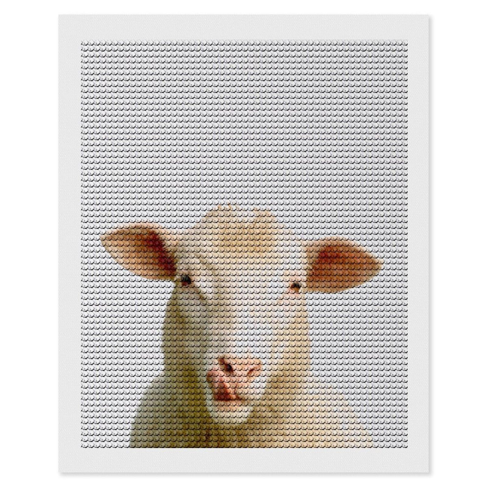 Junmoney Sheep (2) Diamond Art Kit 16"x20", Gift Idea, for Family Craft Time, Mindful Craft Activity, Boho Decor, Relaxing DIY Hobby