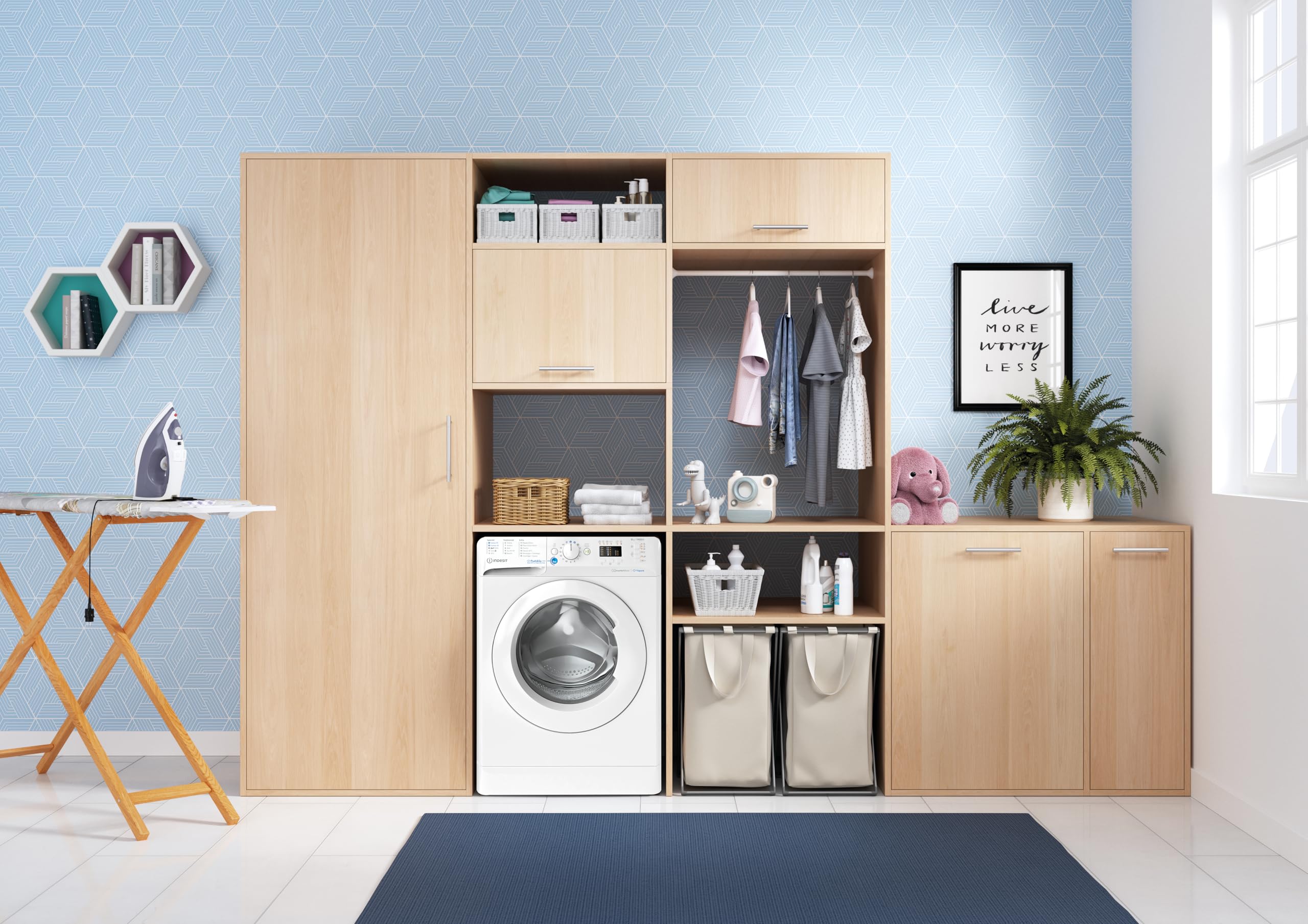 Indesit BWA 81496X WV IT – Lavatrice 8 Kg, Carica Frontale, Libera Installazione, 1400 Giri/min, Classe A, Ciclo PODS, Vapore, 59,5 x 63 x 84,5 cm