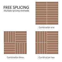 Vista 9 de Yaheetech 55 azulejos de terraza de patio entrelazados de madera compuesta de madera para cubierta de pisos de madera de 12 x 12 pulgadas, madera