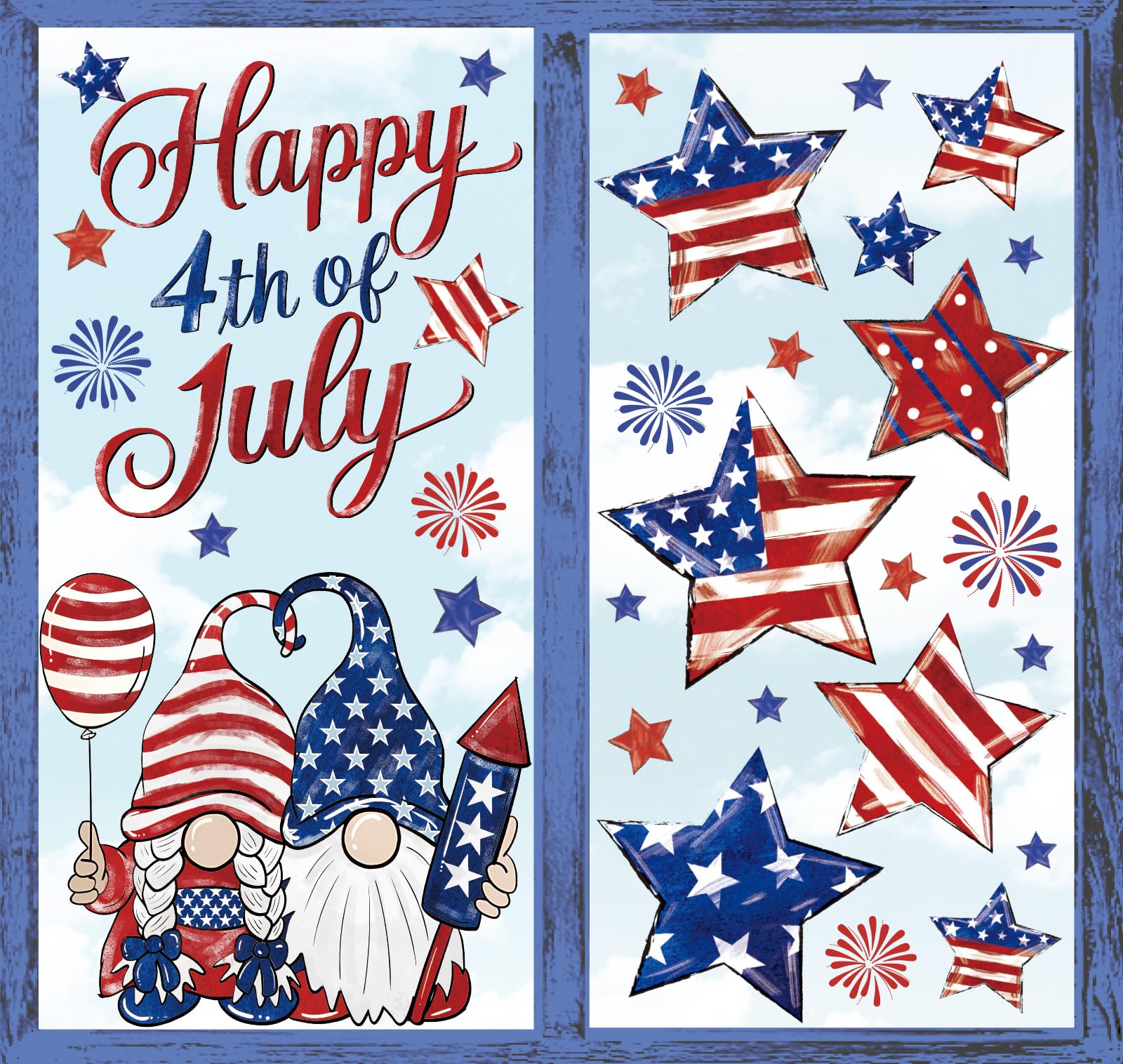 Autocollants fenêtre 4th of July pour décorer sans laisser de traces de colle sur les vitres