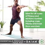Gaiam Essentials Tapis de yoga de qualité supérieure avec porte-matelas de yoga (épaisseur 72"L x 24"W x 1/4 pouce)