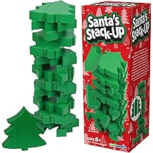 Funwares Christmas Tree Stack-Up, Wooden Blocks Stacking Game, Tumbling Tower, Family &amp; Party Fun, Kids and Adults, Holiday Decoration, Ages 6+