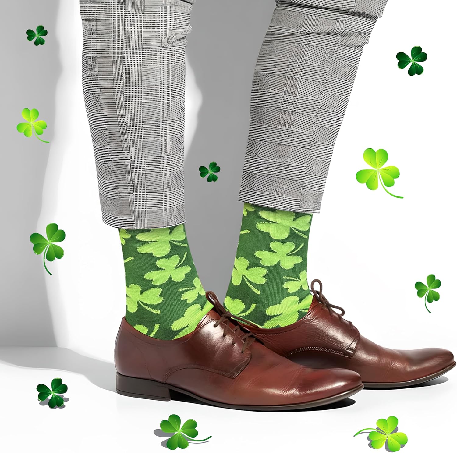 WHOTAY St Patrick's Day Socks for Women Men Good Luck Crew Sock Adult Youth Irish Gifts Green Apparel - Image 4