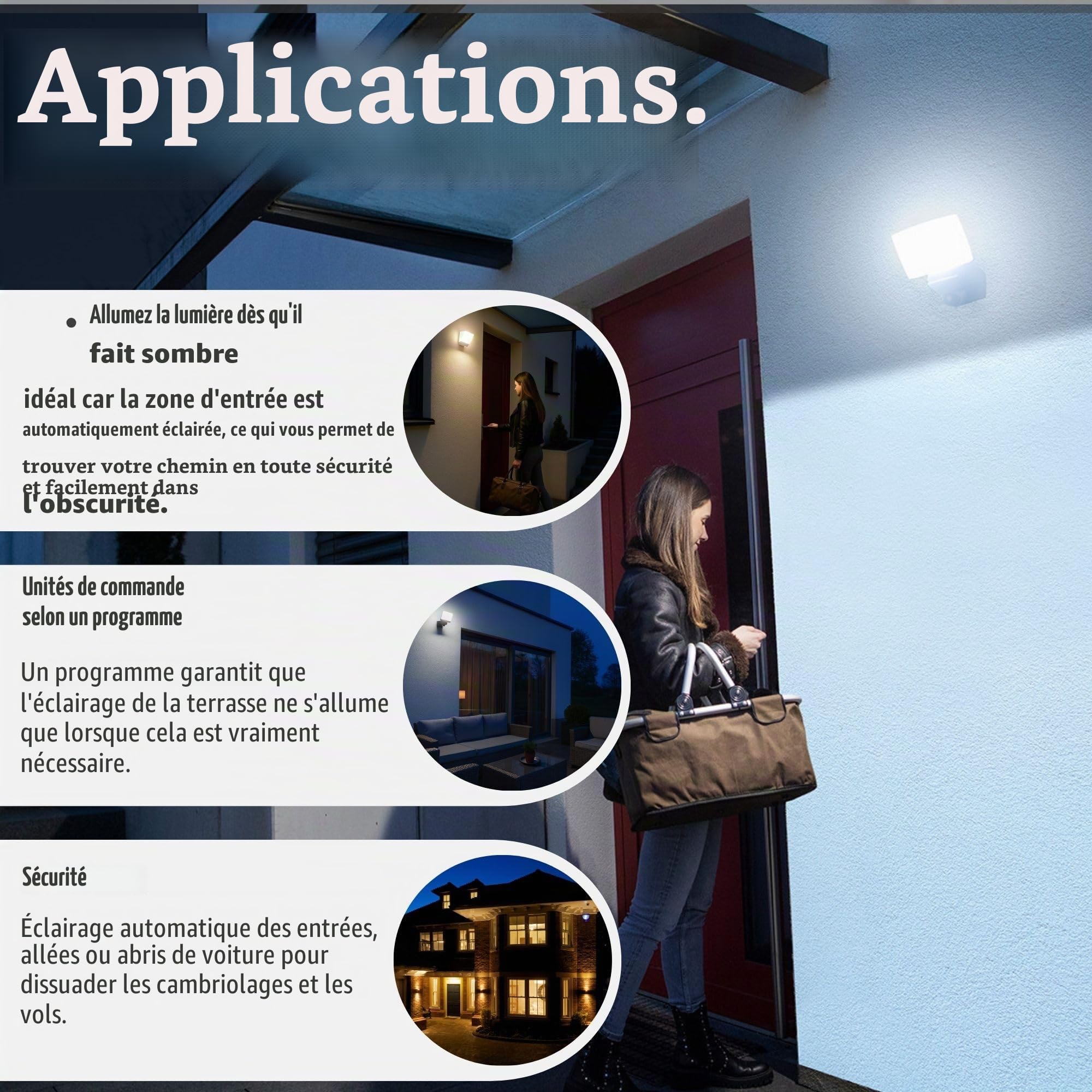 Brennenstuhl Connect WiFi Projecteur LED WF 2051 P (24 W, 2800 lm, IP54, plusieurs fonctions d'éclairage réglables via l'application, spot d'extérieur pour montage mural avec détecteur de mouvement)