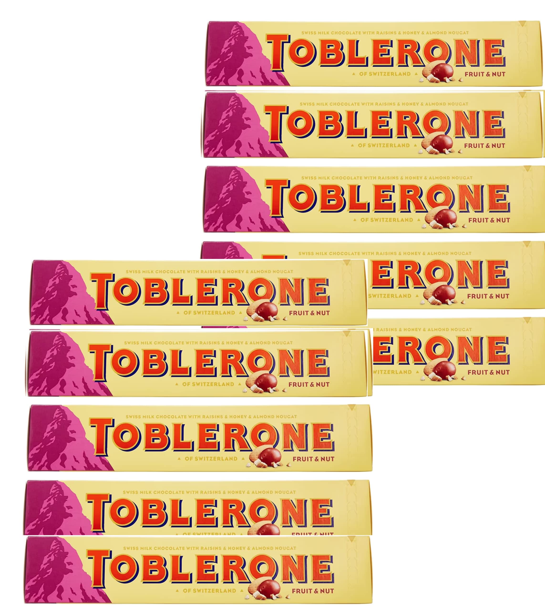 Toblerone Of Switzerland Swiss Fruit & Nut With Raisins Honey & Almond Nougat Chocolate Candy Bar, 100 Gram (Imported) (Pack Of 10)) (B0C6M9W6SW) Amazon Price History, Amazon Price Tracker