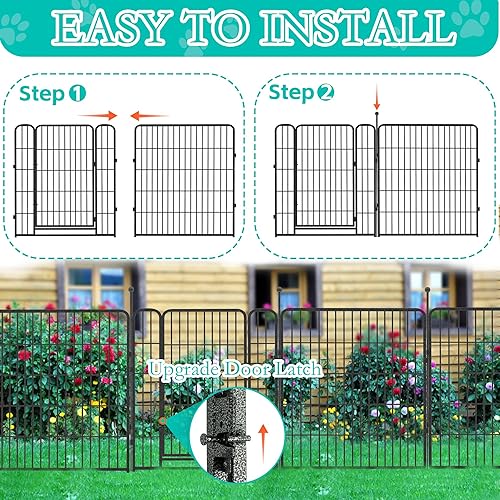 Miniatura 10 de Valla decorativa de jardín plegable para decoración de patio, cama de flores, paneles de sección de barrera de animales, borde de valla de jardín de