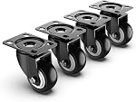 4 inch Swivel Caster Wheels, Heavy Duty Plate Casters with no Brake Total Capacity 1200lbs (Pack of 4)