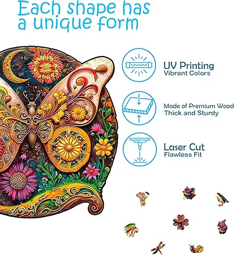 Miniatura 2 de Rompecabezas de madera de animales para adultos, gato escocés de pelo corto A3 con 135 piezas, rompecabezas con formas de animales únicas, 10.7 x