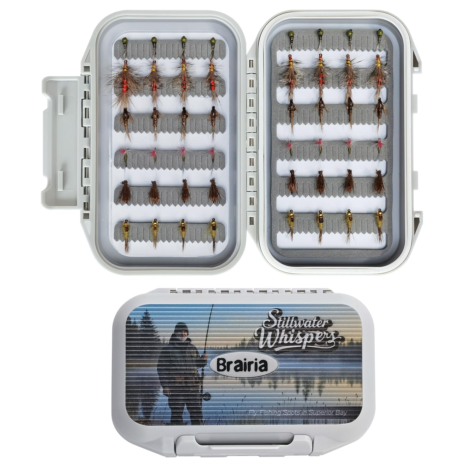 Fly Fishing Flies Assortment Kit - 28/48/60/88pcs Dry Wet Nymph Streamer Flies for Trout Bass Panfish | Includes Waterproof Fly Box