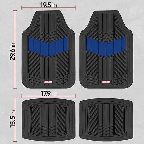 Miniatura 7 de Motor Trend DualFlex - Alfombrillas de goma para autos, SUV y camiones, todo clima, impermeables, diseño bicolor deportivo de 4 piezas, juego