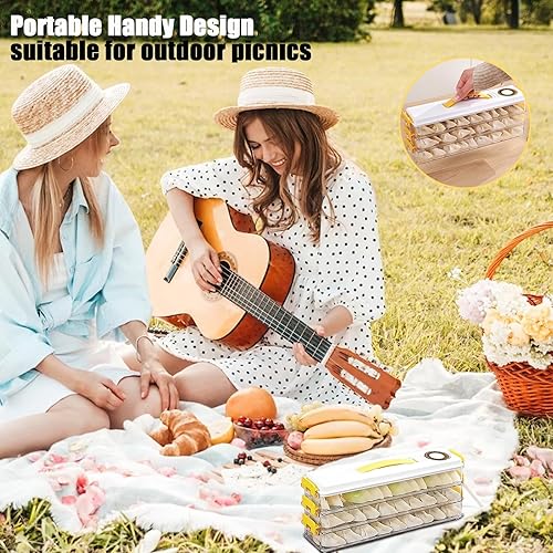 Miniatura 7 de Dumpling Wonton Box - Organizador para refrigerador, almacenamiento de registros, fecha, contenedores de almacenamiento de alimentos, multicapa,