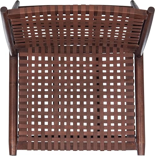 Miniatura 9 de Safavieh Home Soleil Silla decorativa tejida de cuero natural y blanco