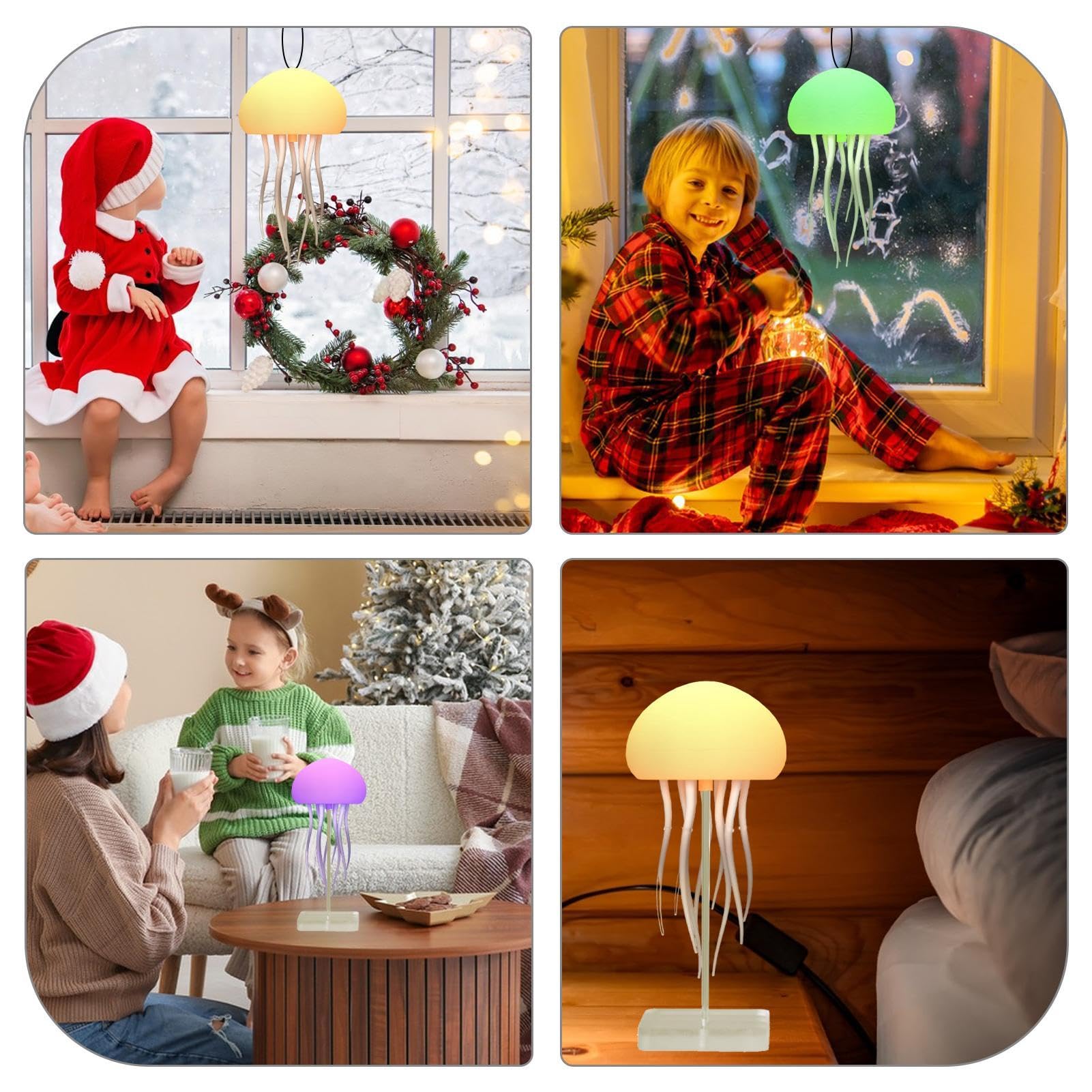 Lampada Medusa Fluttuante LED - Luce Notturna Con Effetto Ondeggiante, Ricaricabile USB-C, Per Camera Bambini - Foto 4