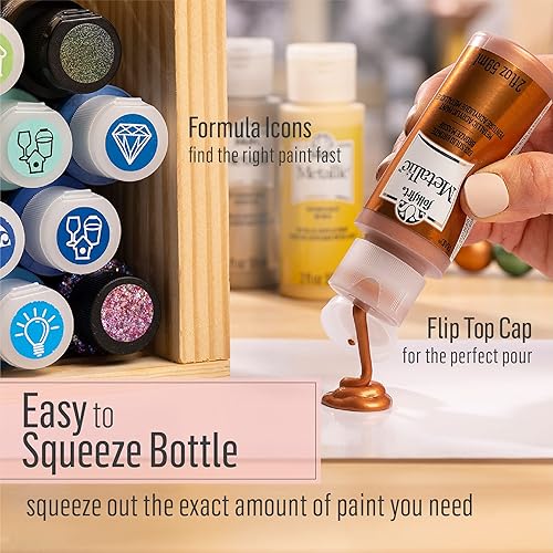 Miniatura 8 de FolkArt Pintura acrílica metálica en varios colores (2 onzas), 654 amatista