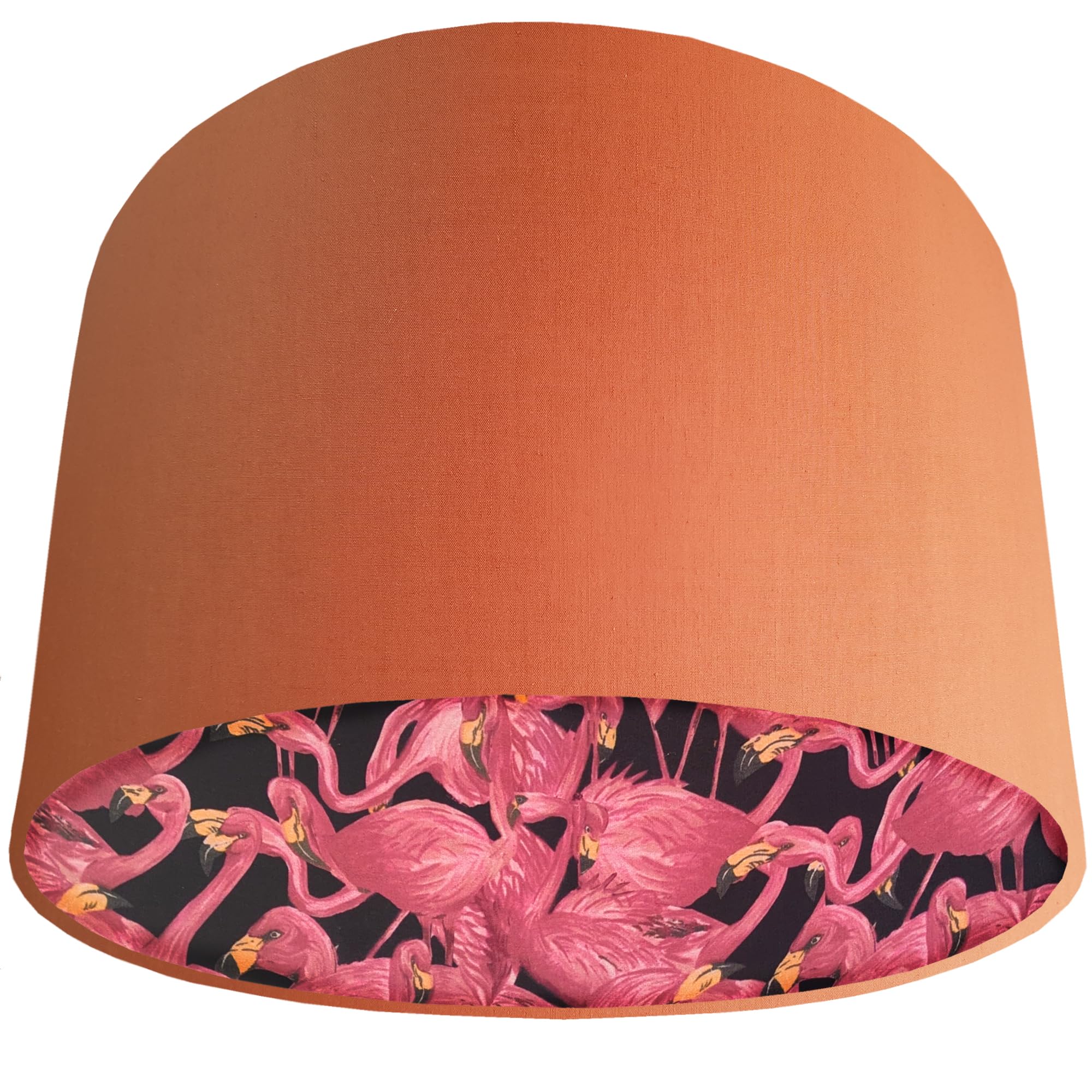 Tropical Flamingo Pink Light Shade with Choice of Colour Lining (Orange)