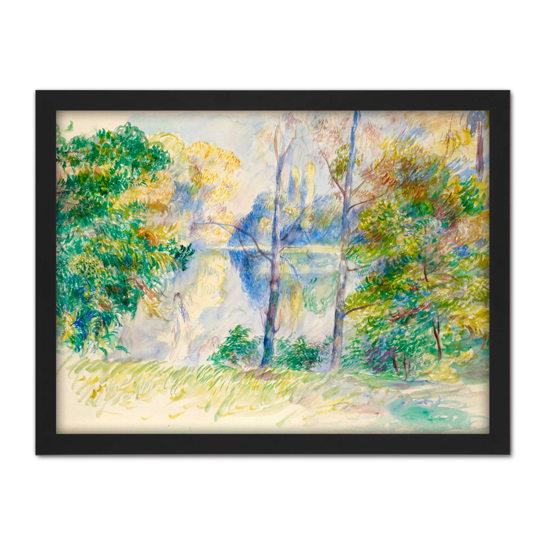 Auguste Renoir View Of A Park Large Framed Art Print Poster Wall Decor 18x24