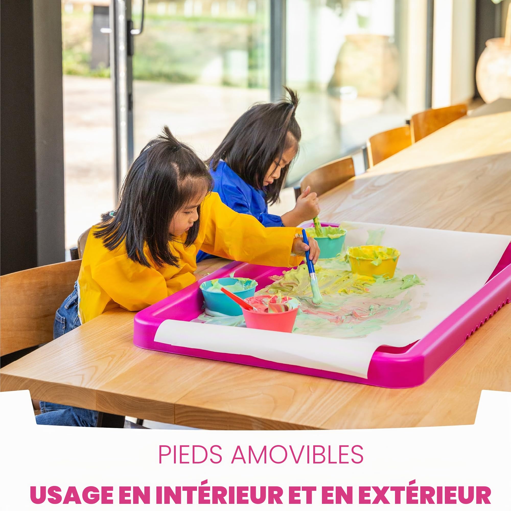 Play Tray Table d'activités sensorielles pour Enfants, Table de Jeu désordonnée, Table de Jeu pour Eau et Sable, Utilisation en extérieur et en intérieur
